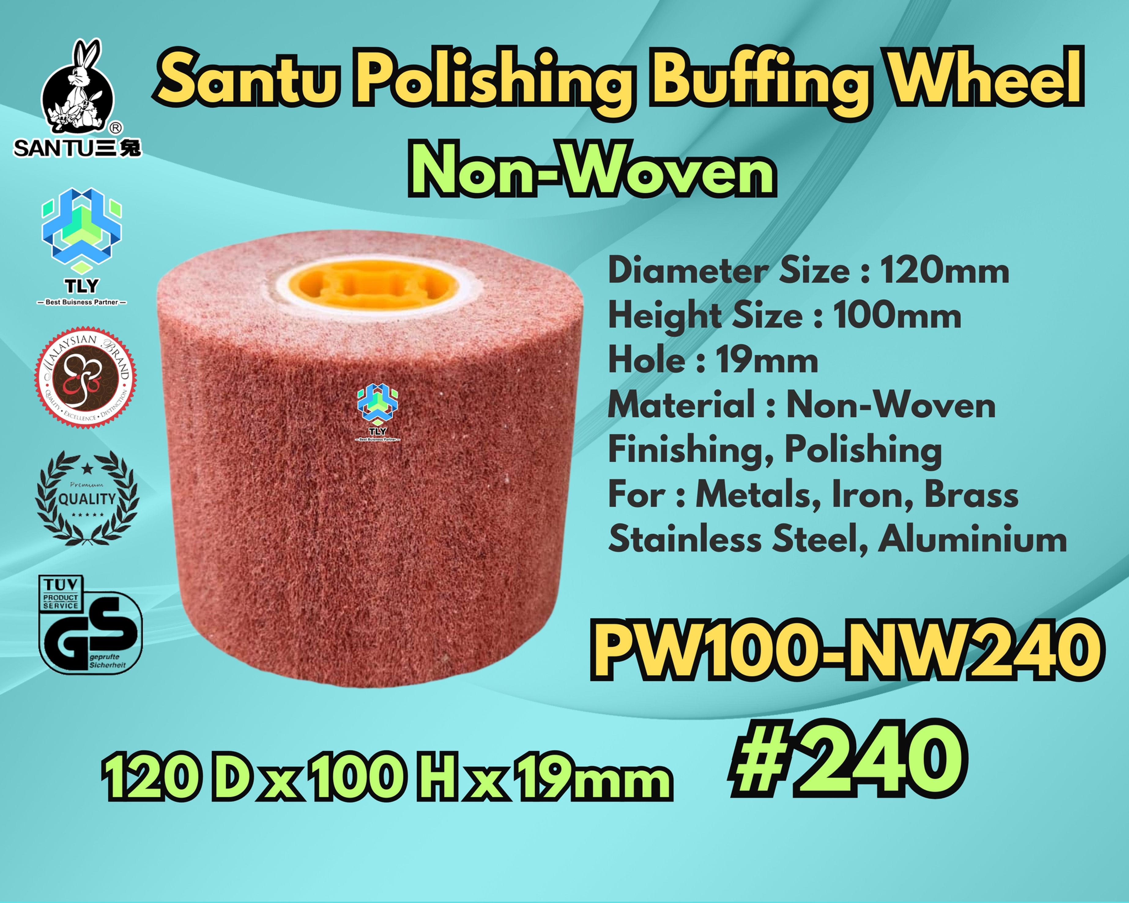 CCB05 Pollishing - Non-Woven Buffing Wheel #240 PW100-NW240