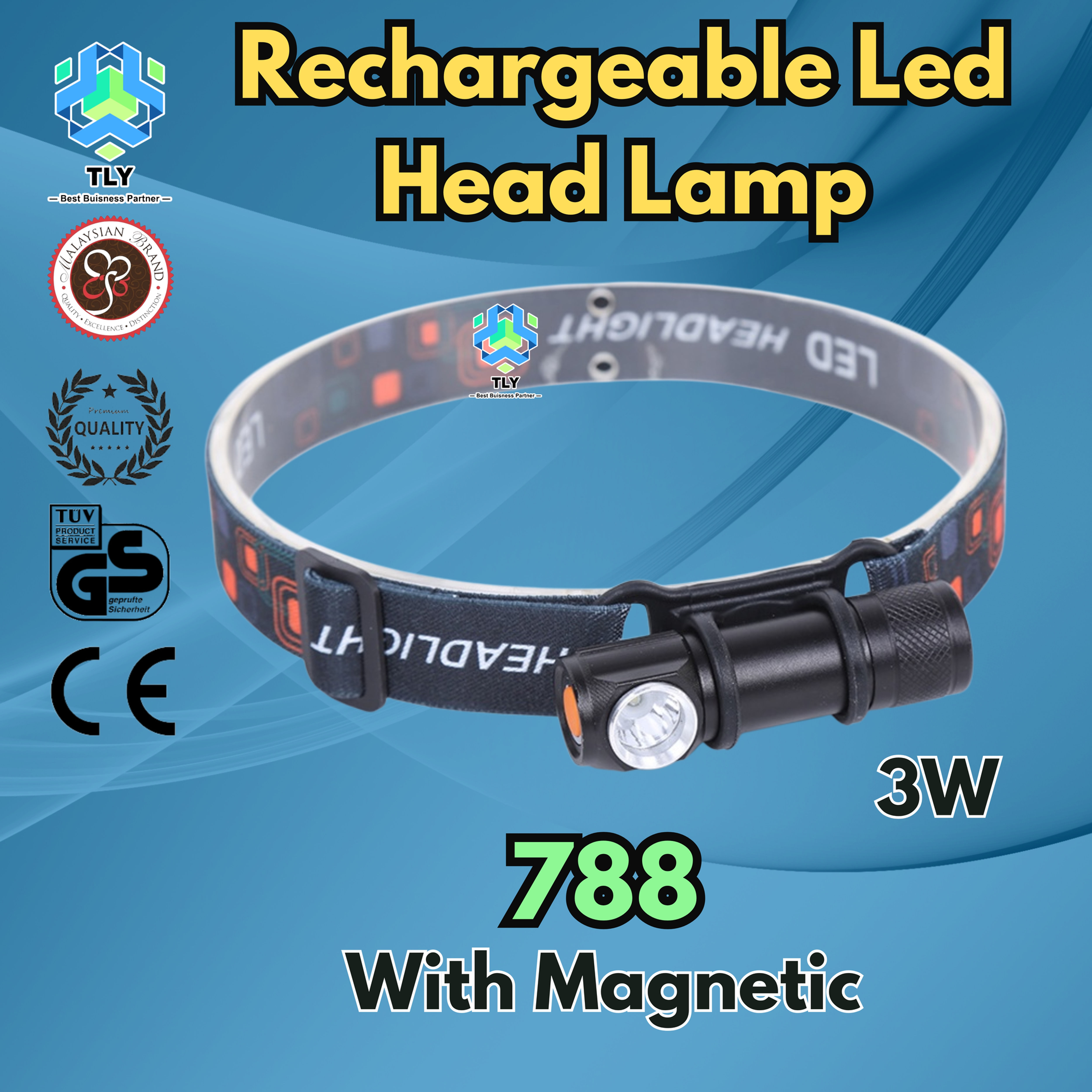 GFA07 Rechargeable Led Head Lamp 788 With Magnetic