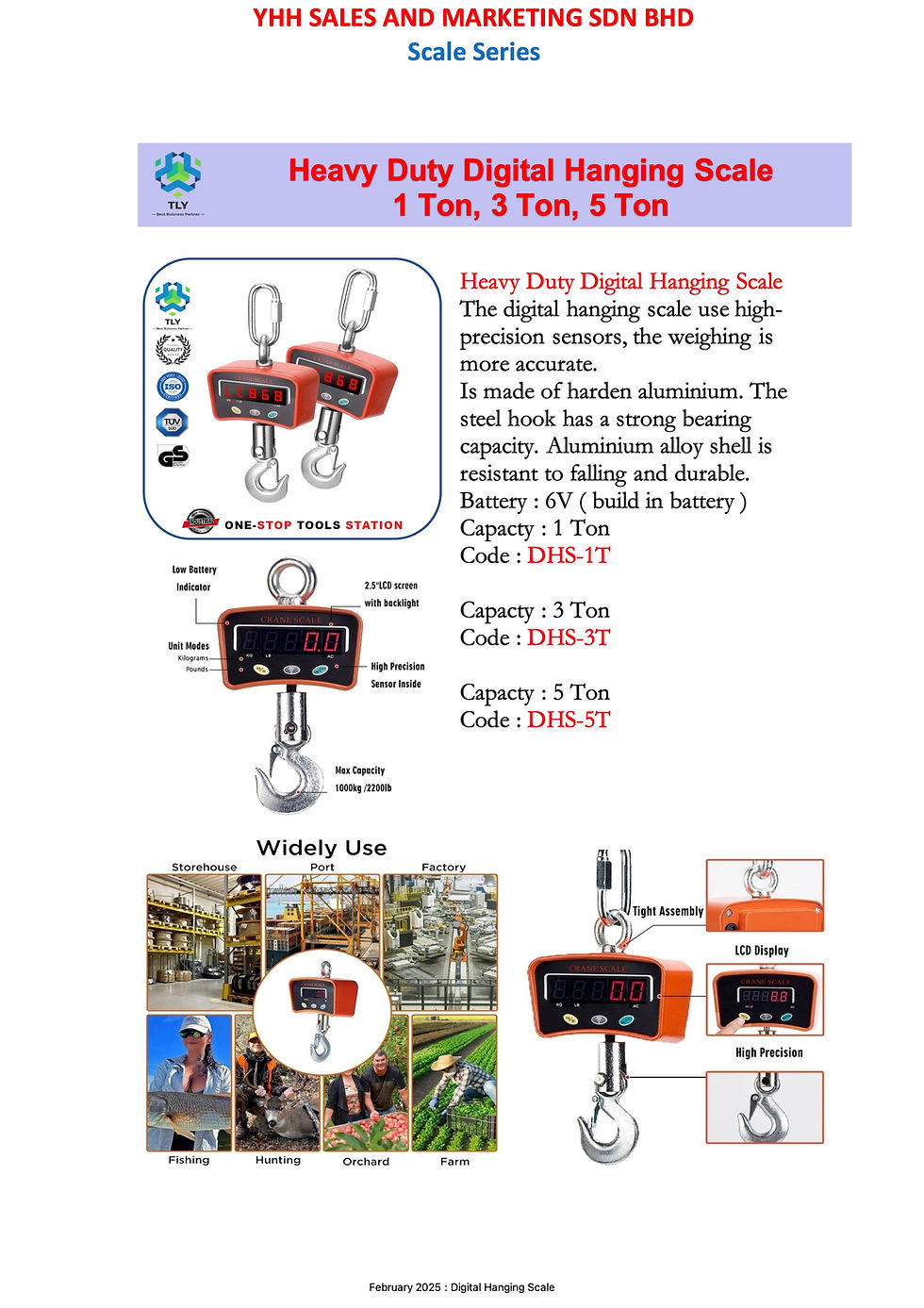 Thumbnail: IDA03 Heavy Duty Digital Hanging Scale - 5 Ton