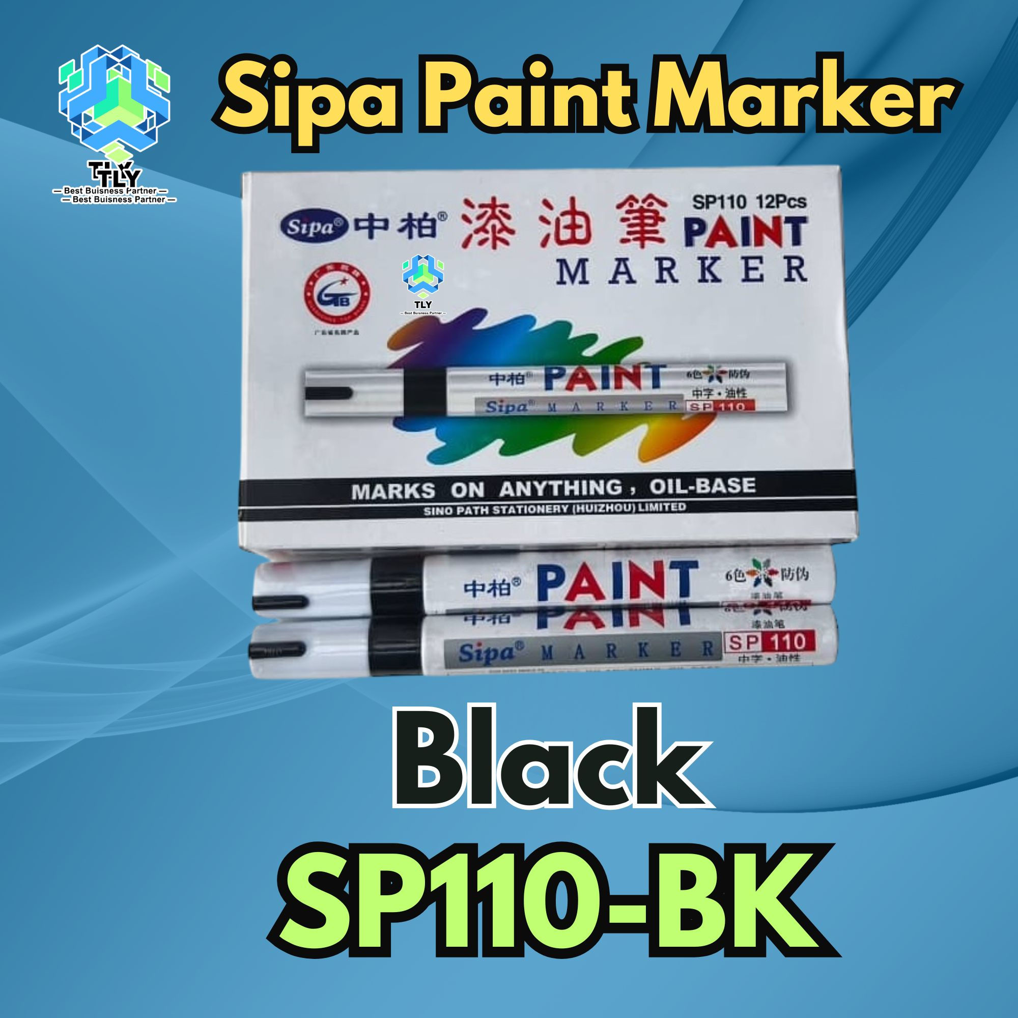BID02 SIPA Paint Marker Black SP110-BK