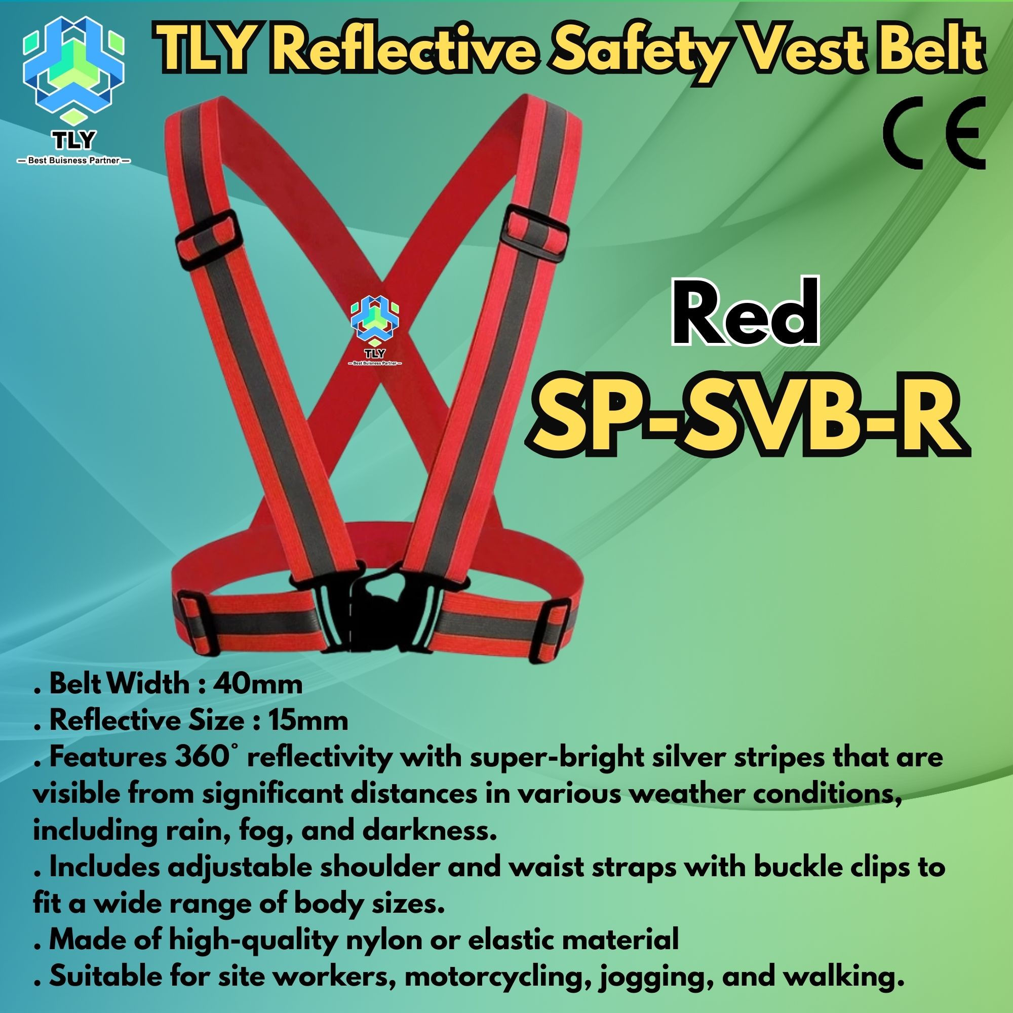 EGM-A04 Safety Vest Belt - Red