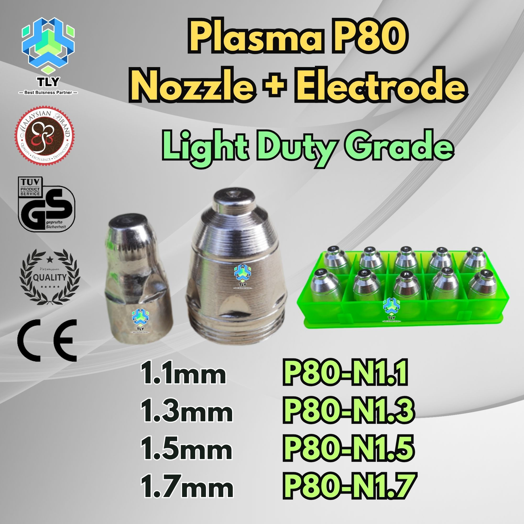 FIFB08 Plasma P80 Light Duty Nozzle +Electrode