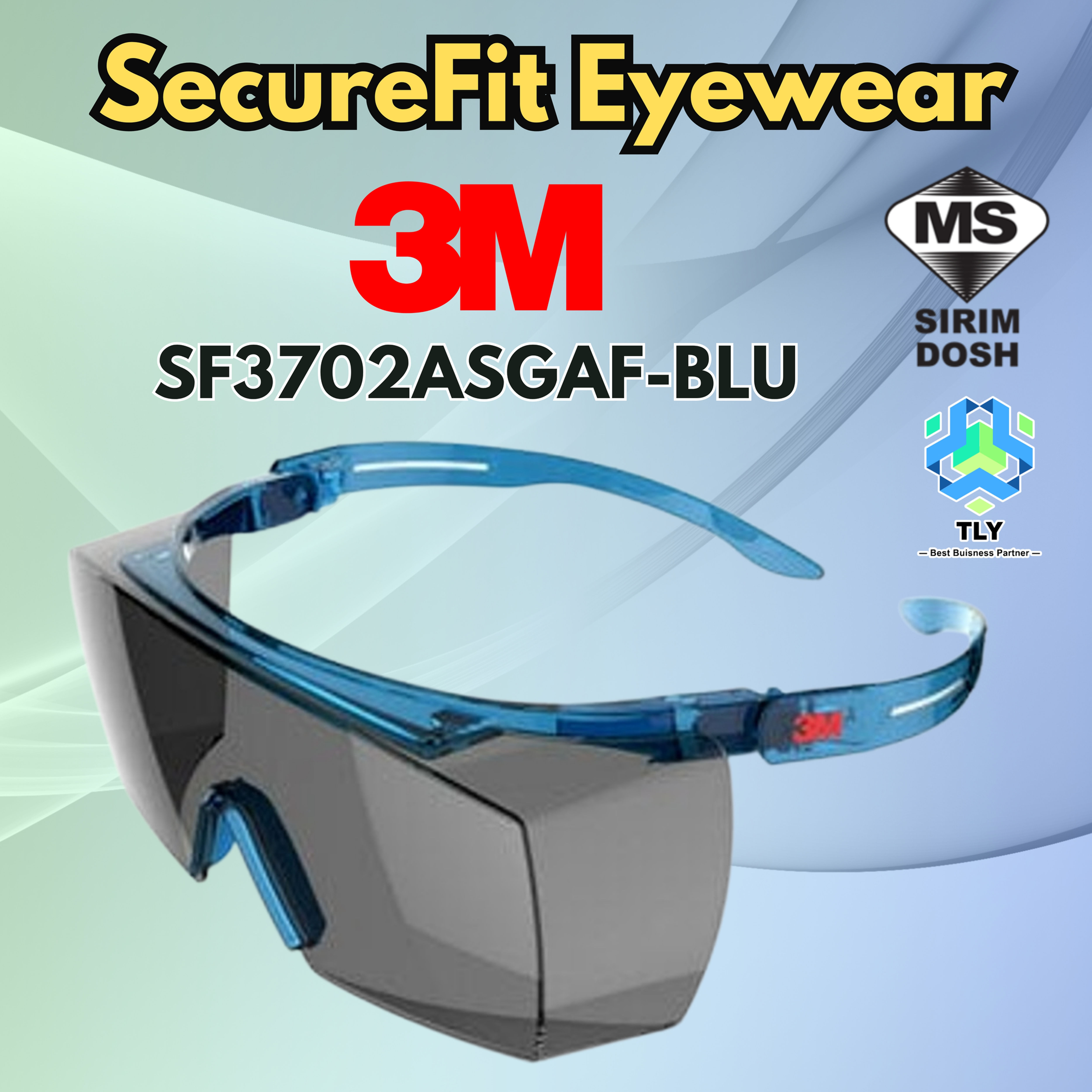 DAG12 SecureFit Protective Eyewear - SF3702ASGAF-BLU
