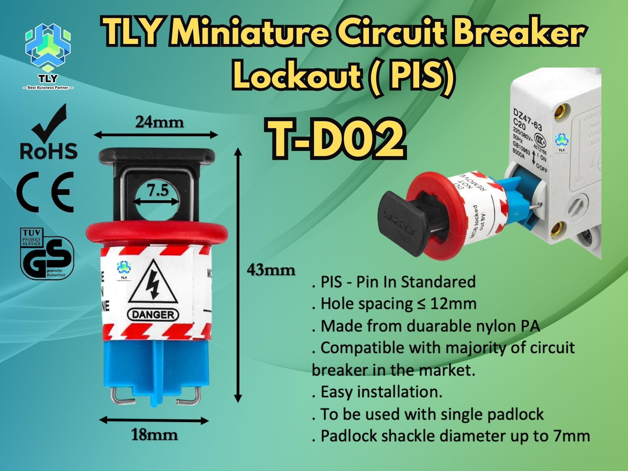 ERD02 TLY Miniature Circuit Breaker Lockout PIS T-D02