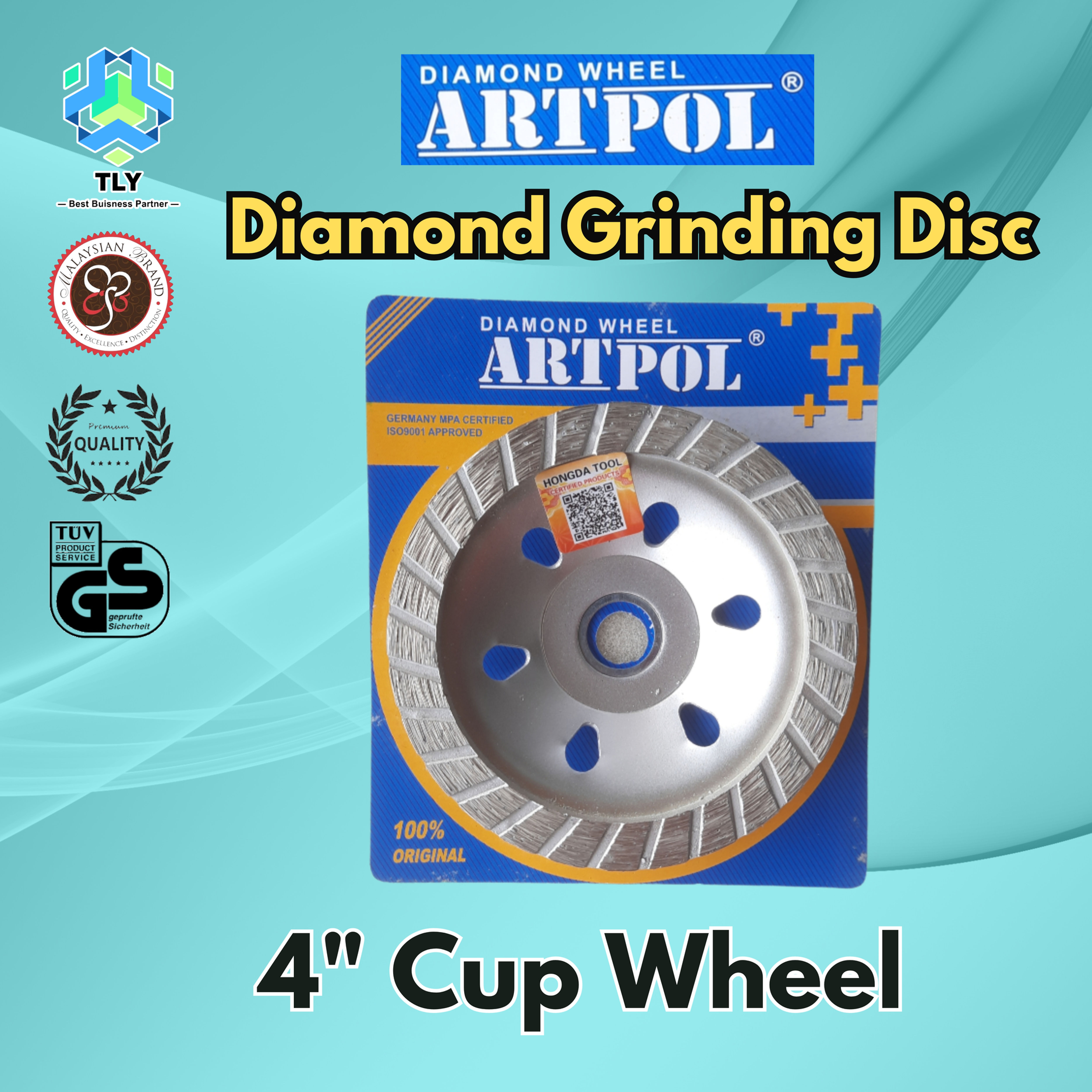 CEB02 Diamond Grinding Disc - Artpol 4" Cup Wheel