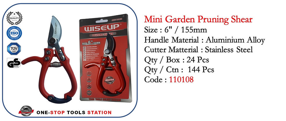 Thumbnail: JBF06 Wiseup Heavy Duty Mini Garden Pruning Shear 8" 110108