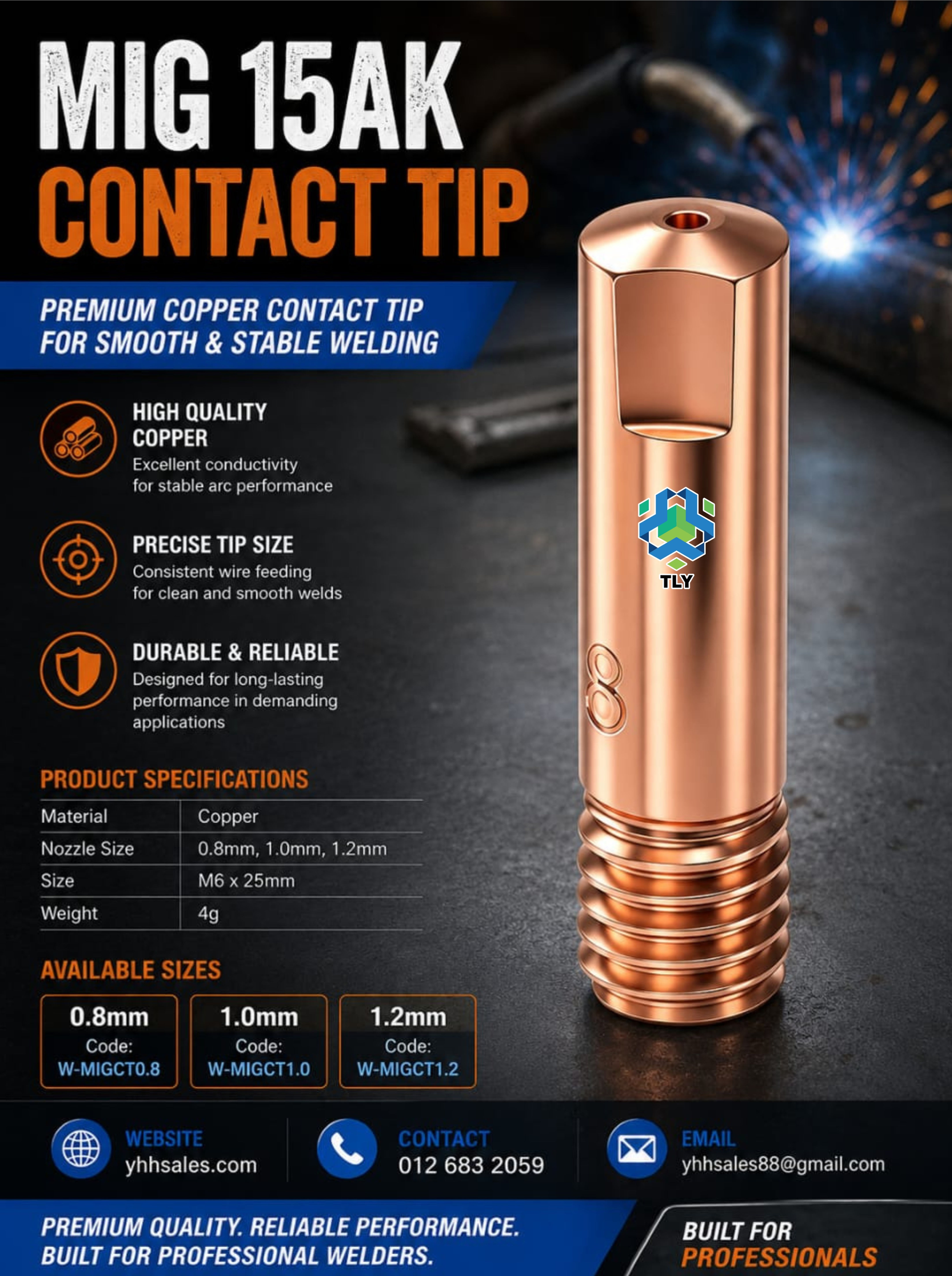 FIAA11 MIG 15AK Contact Tip Copper 4g