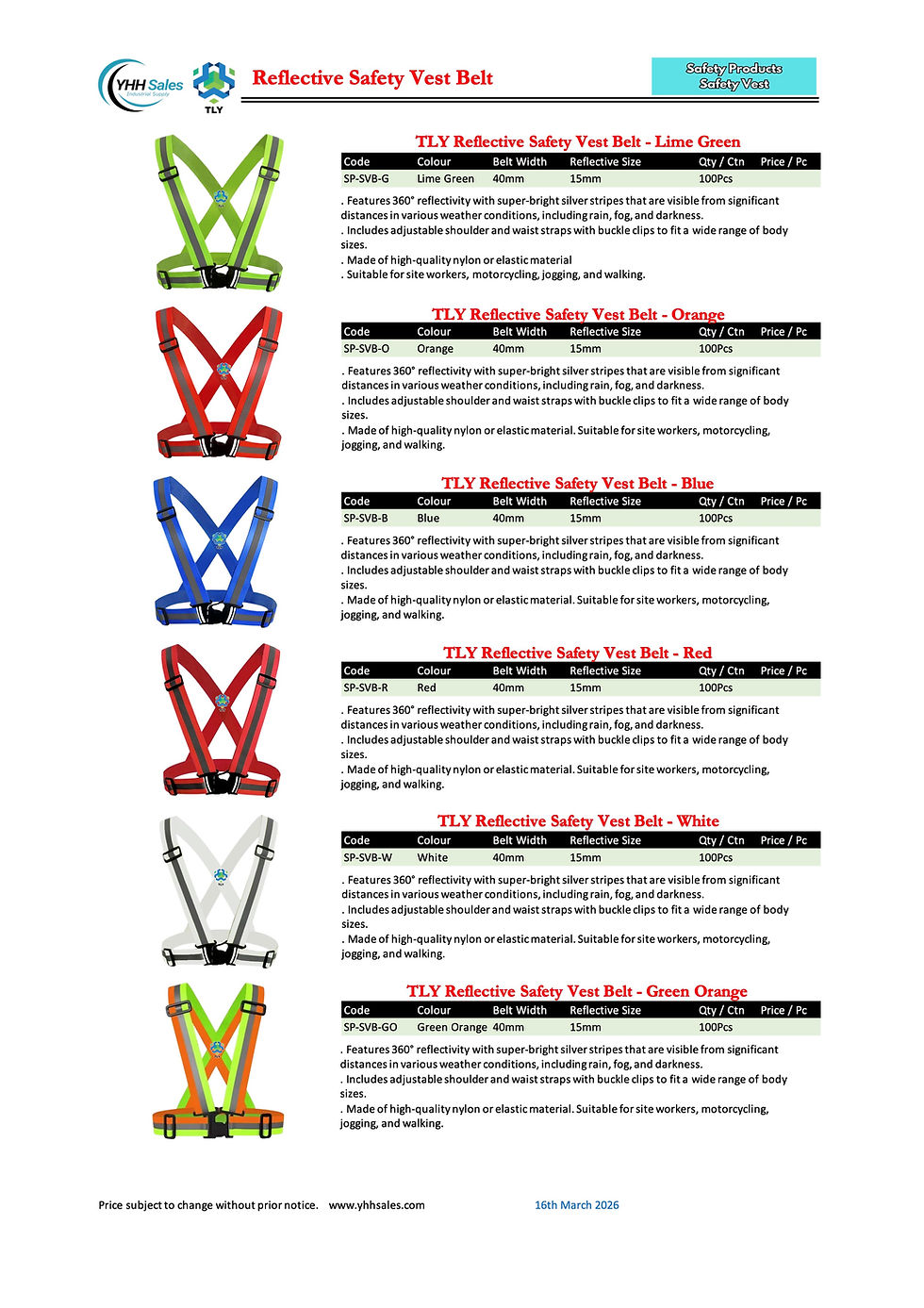 Thumbnail: EGM-A05 Safety Vest Belt - White