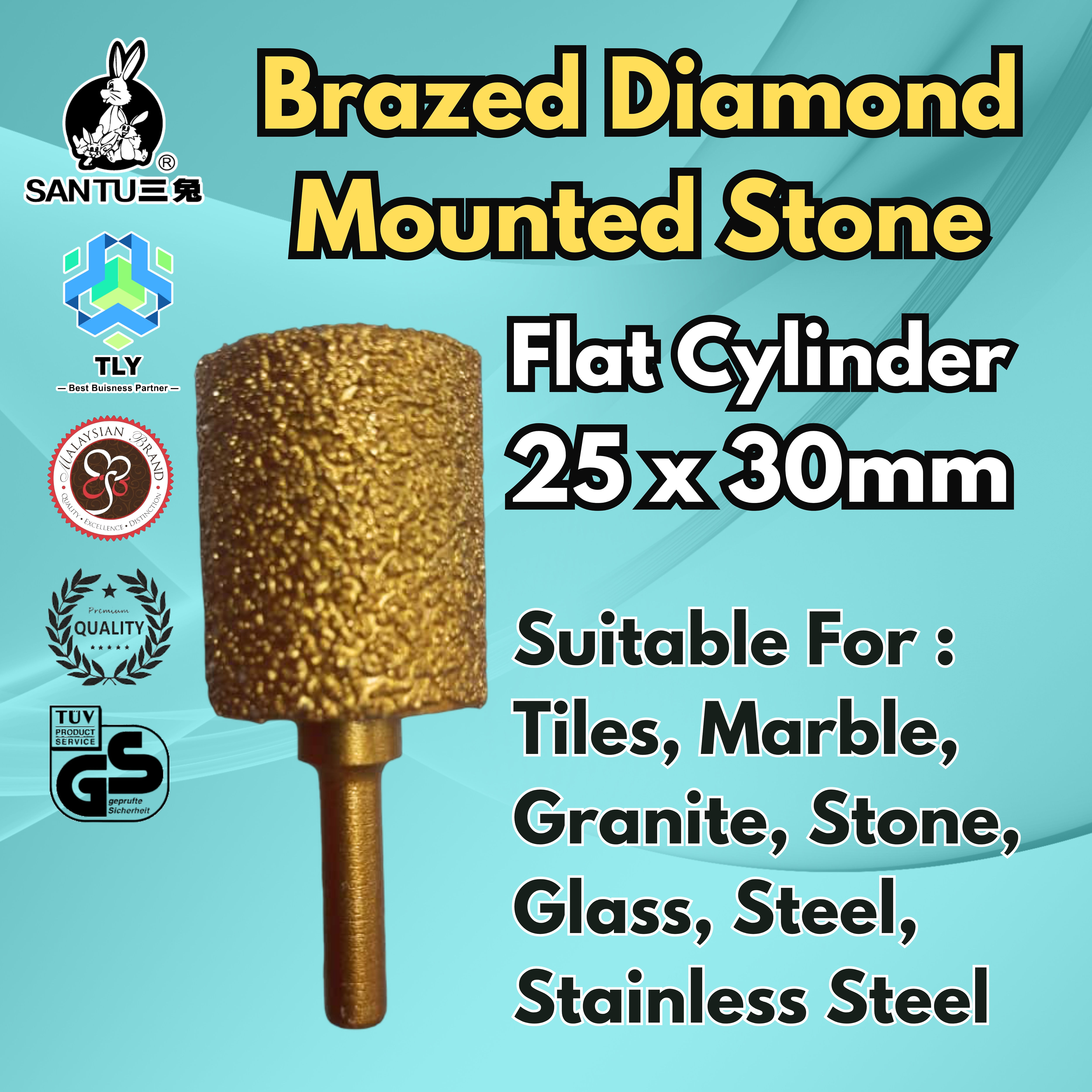 CGH15 Brazed Diamond Mounted Stone - FC25x30