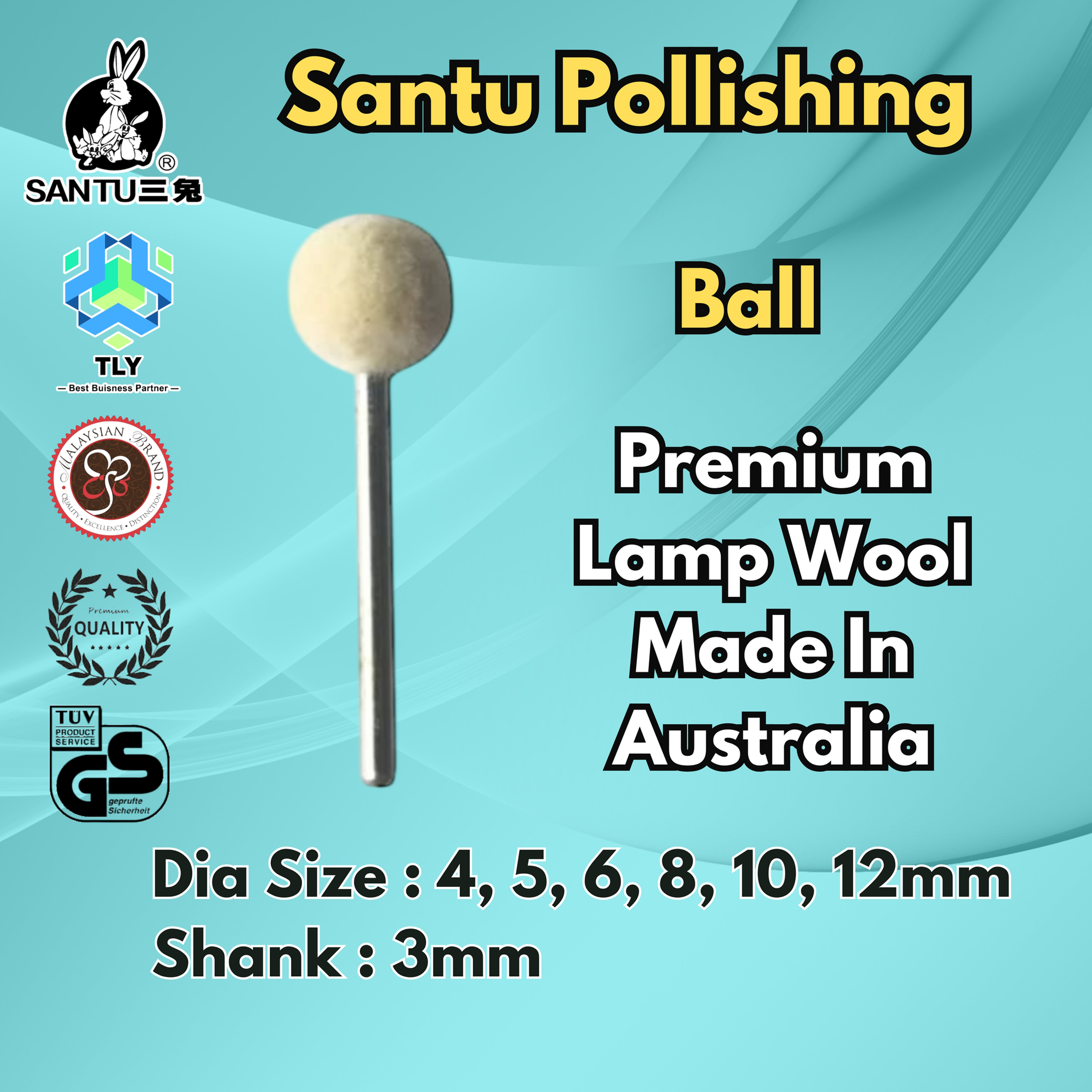 CCA07 Pollishing Products - Ball Head 3mm Shank