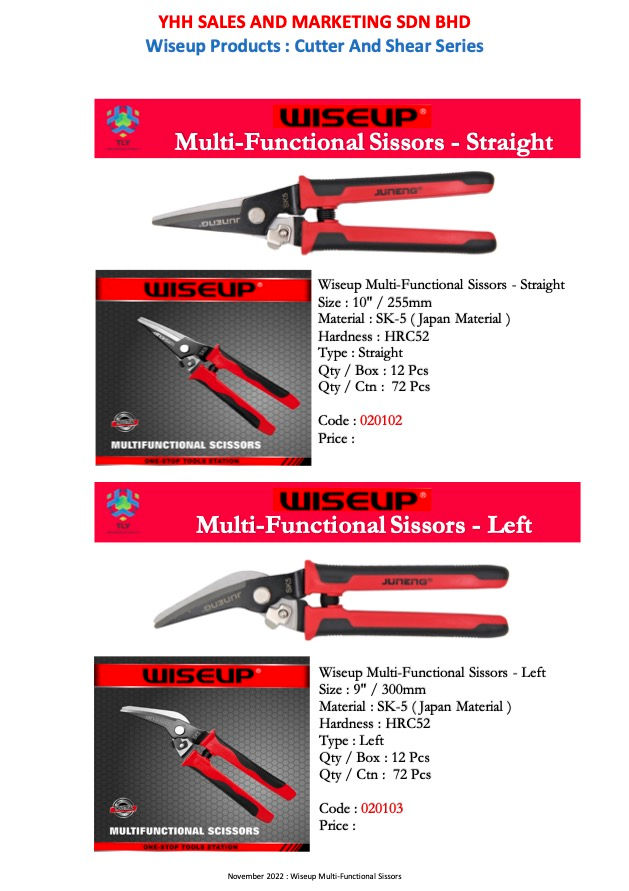 Thumbnail: ODC01 Wiseup 10" Multi Function Scissors Straight Type 020102