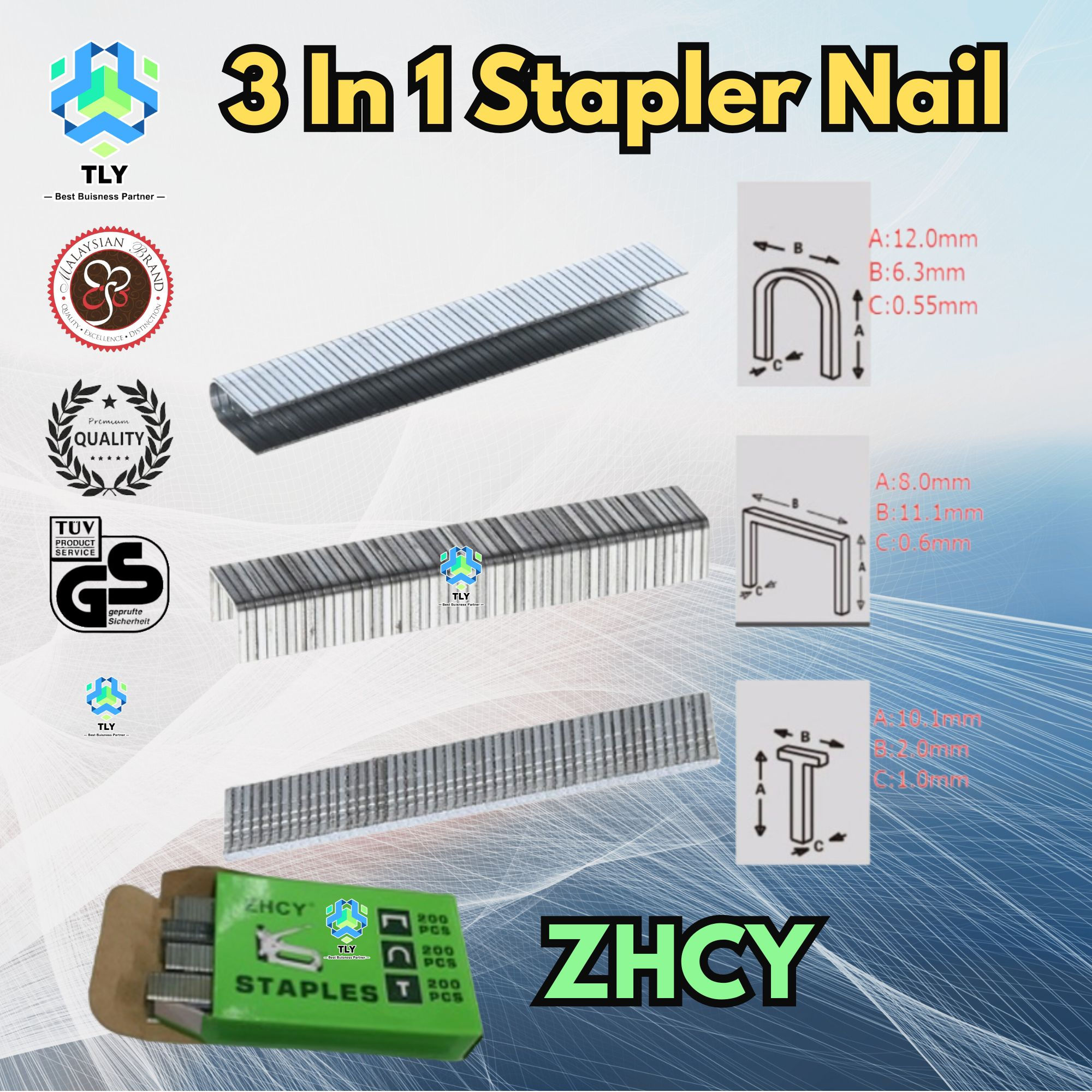 OMD02 3 In 1 Stapler Nail ZHCY