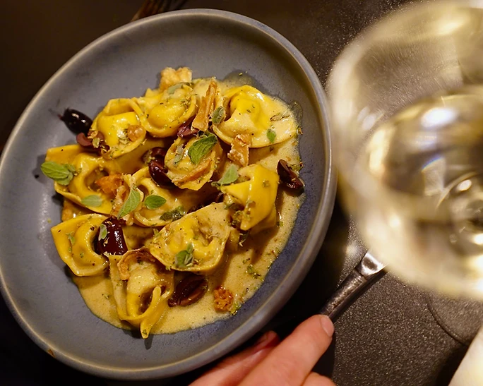 Freshly prepared pasta at Pasta Ripiena