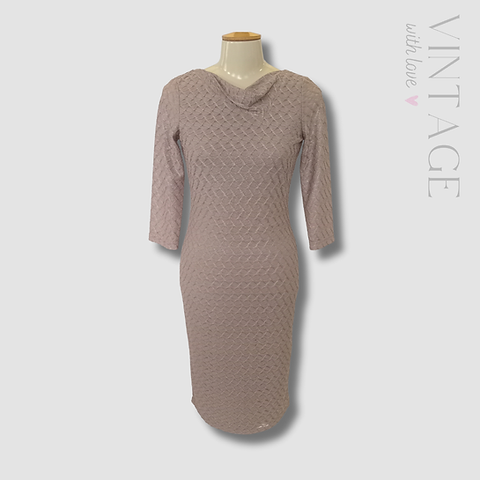 Reiss Beige Textured Dress Size UK8 Vintage with Love