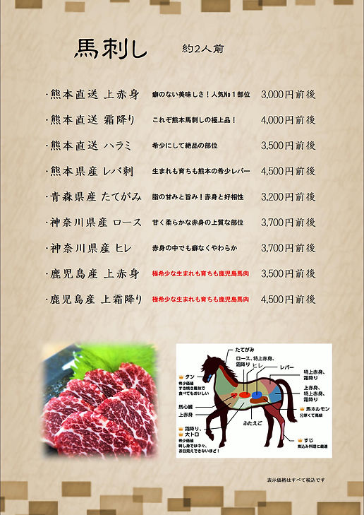定番メニュー／馬刺し.JPG