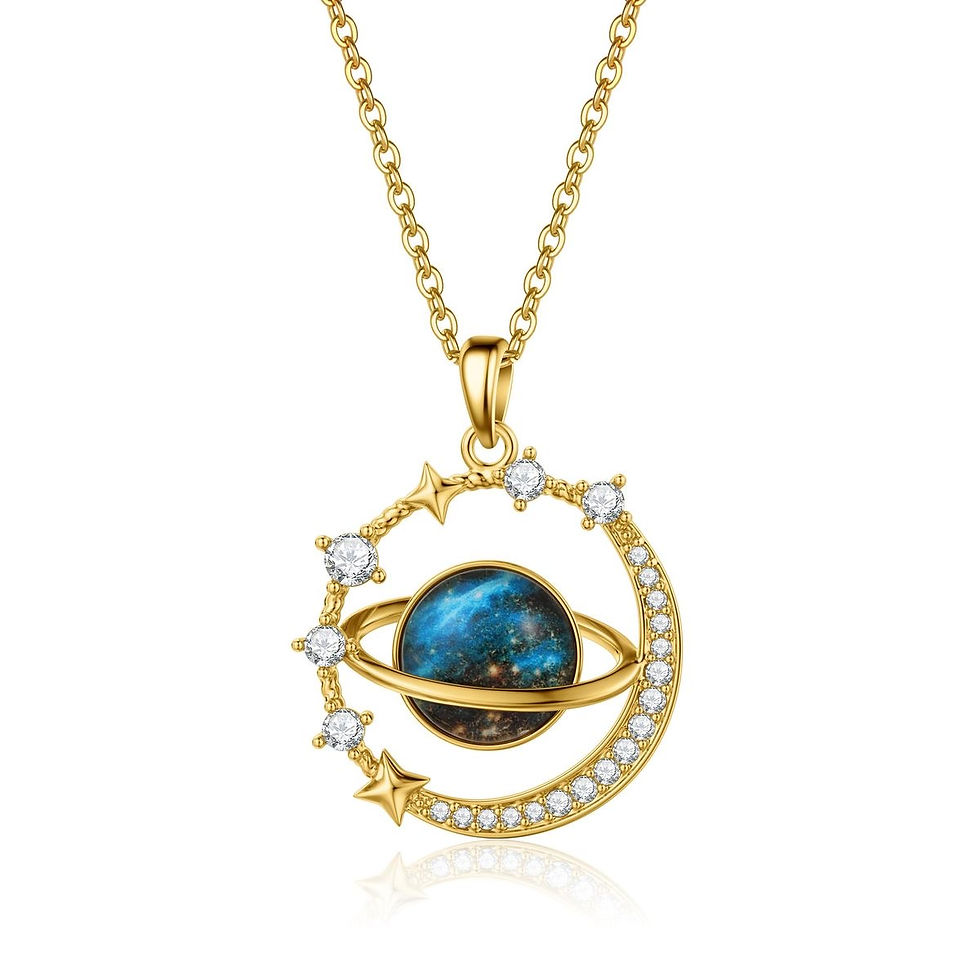 Thumbnail: Golden Frozen Saturn Necklace
