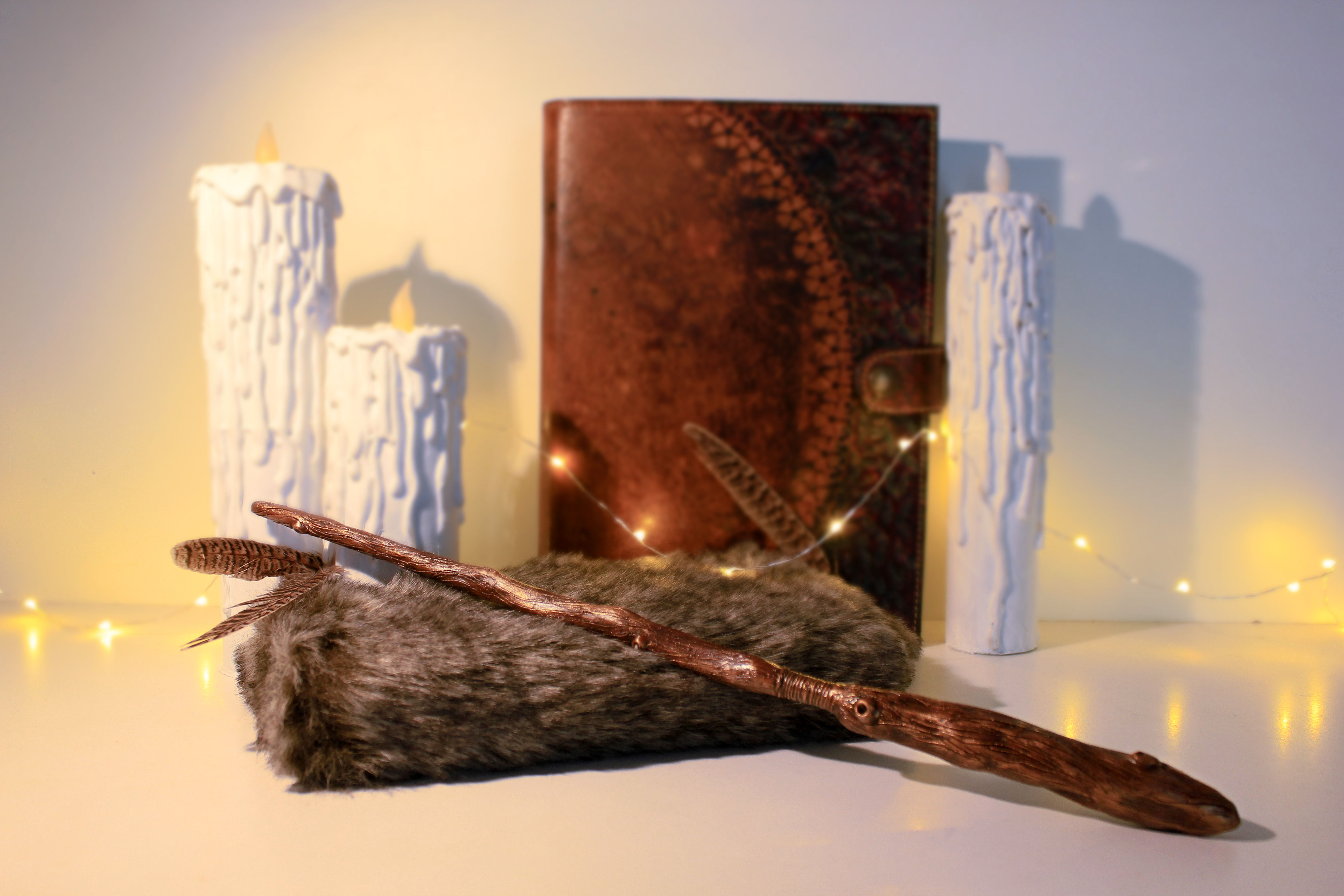 Baguette Magique - Bois et Pâte Polymère - Sculptée à la main