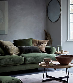 Home in one interior Styling Lucy gough velvet lounge dark grey theme