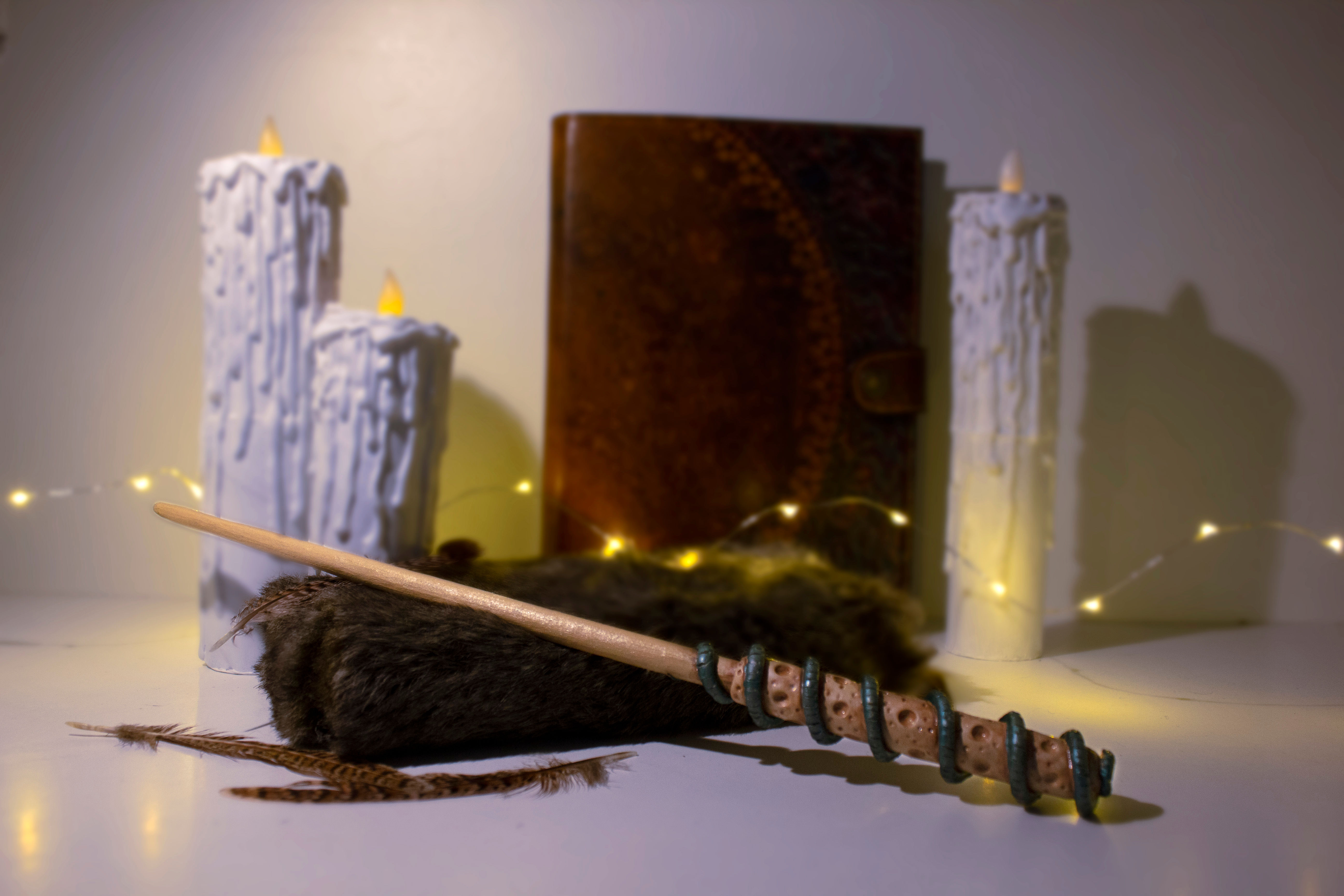 Baguette Magique - Bois et Pâte polymère - Sculptée à la main