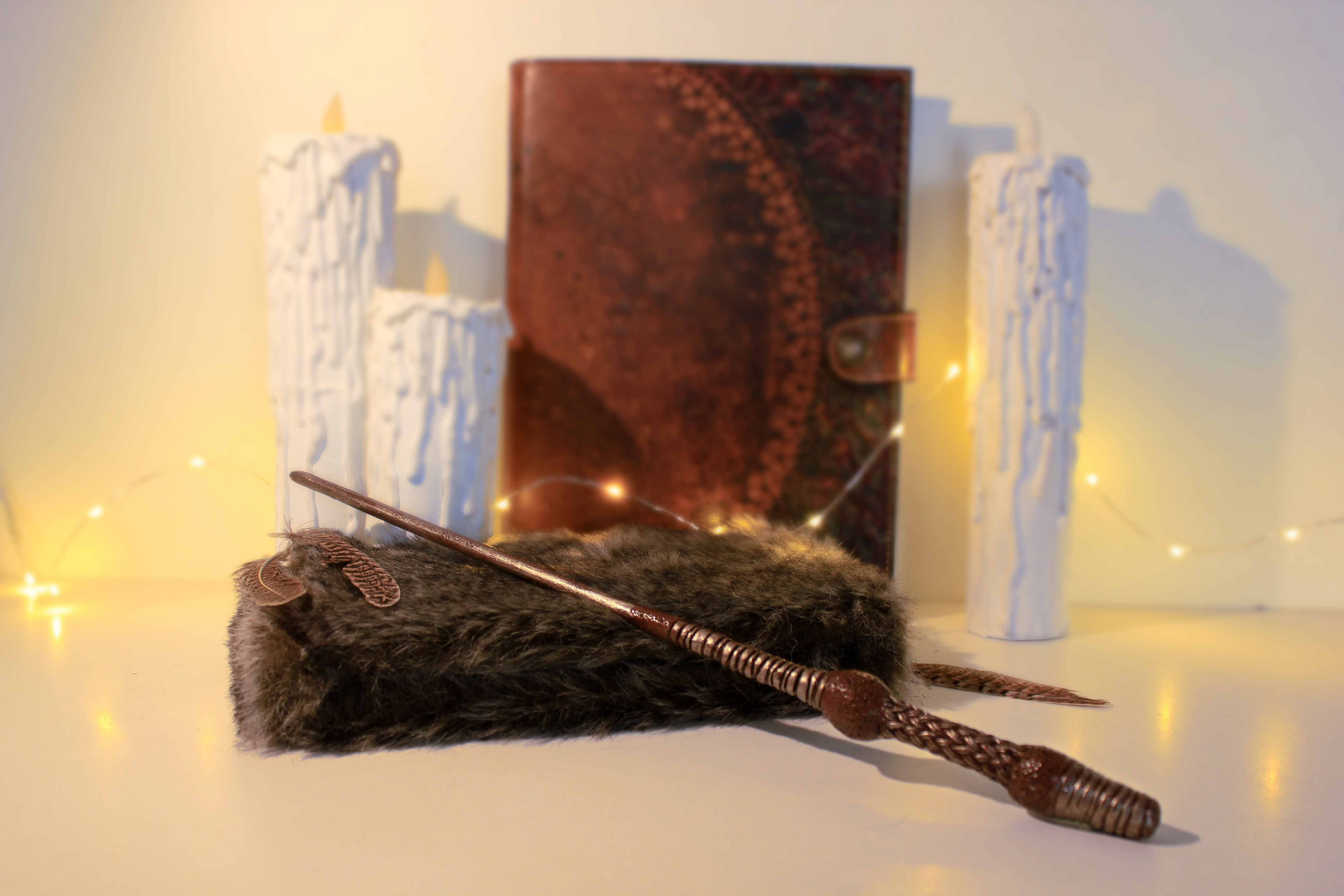 Baguette Magique - Bois et Pâte Polymère - Sculptée à la main