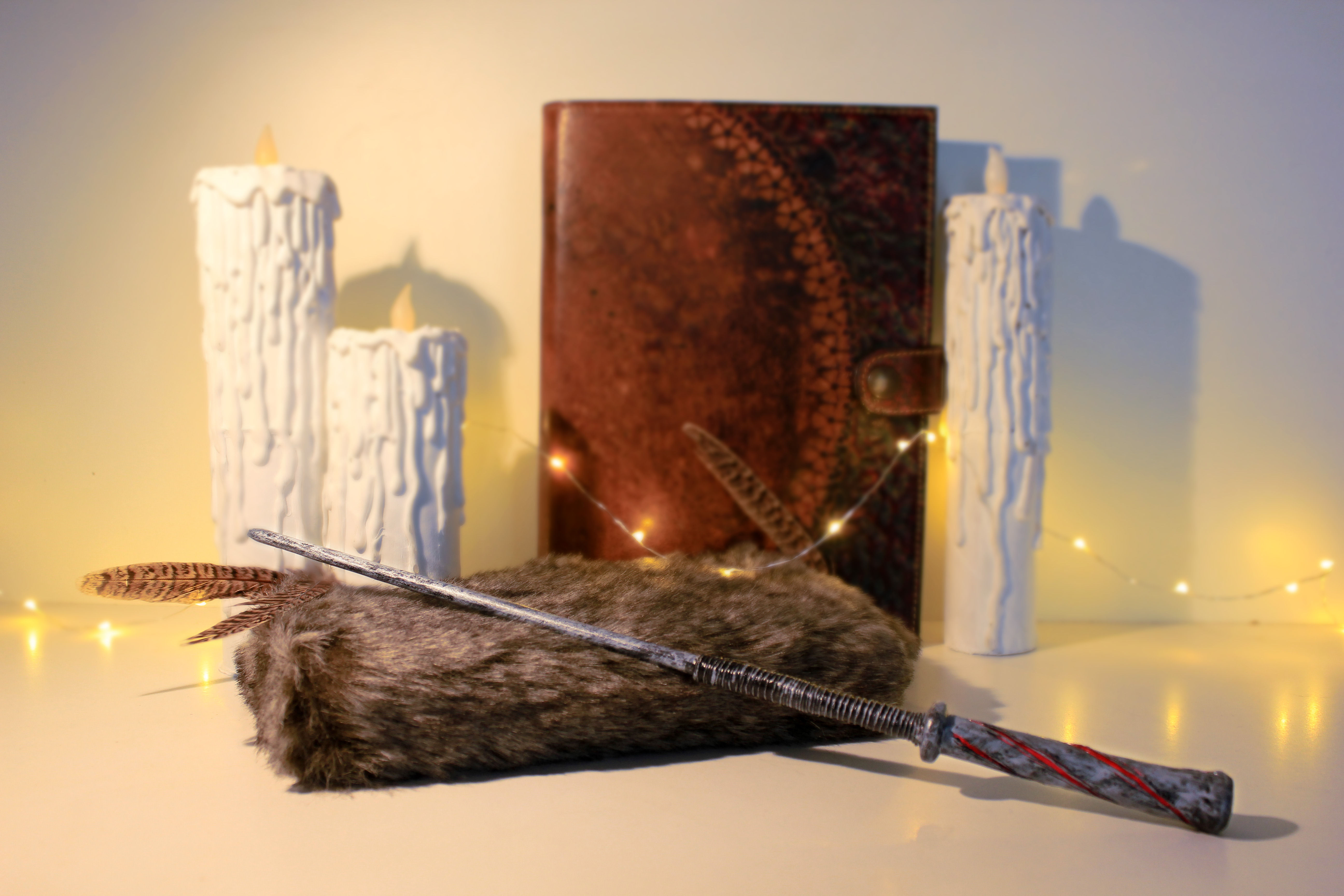 Baguette Magique - Bois et Pâte Polymère - Sculptée à la main