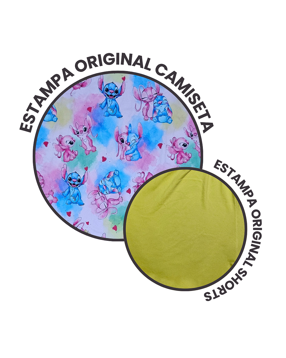 Miniatura: Baby Doll Angel e Stitch Rosa e Amarelo