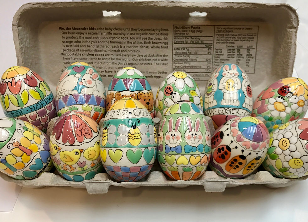 Hand Painted Eggs in Carton