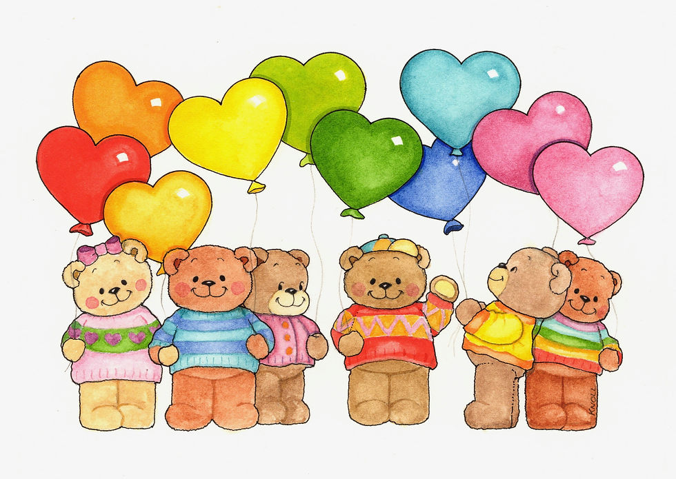 Bears Holding Balloons Mead