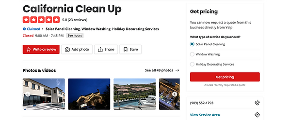 California Clean Up Yelp Page