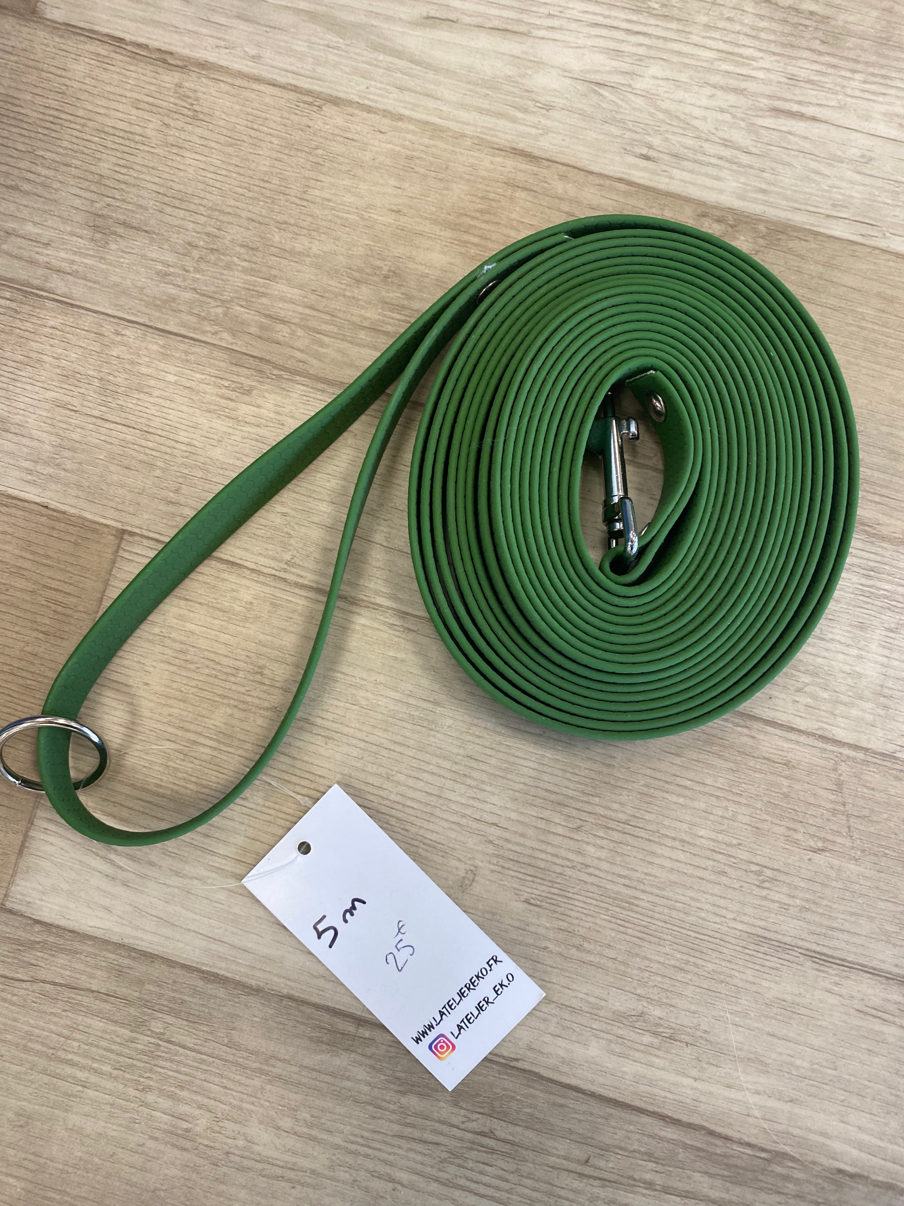 Longe 5m 20mm soft touch vert 