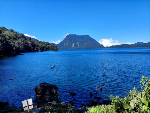 Majestic Mount Kerinci view across lake