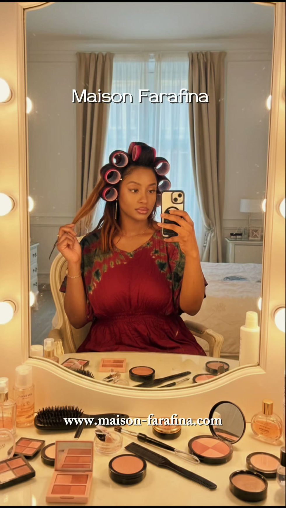 Miniature : Maison Farafina Robe Tiya - 100% coton fluide et légére avec son foulard