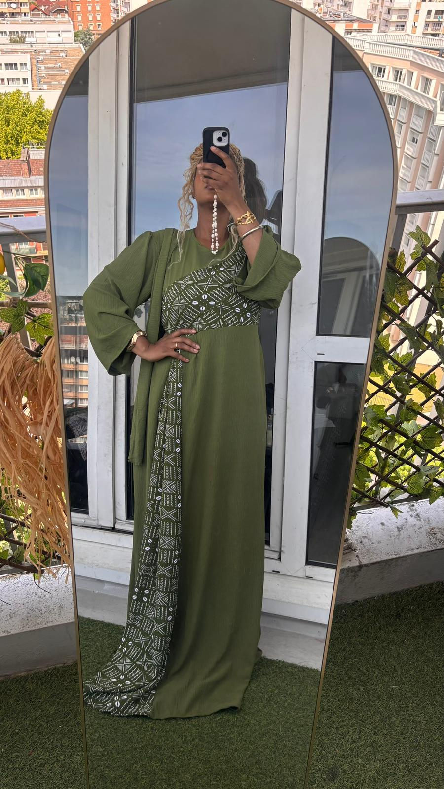 Miniature : Maison Farafina -  Robe Adiza Longue – Ceinture Ajustable au Dos