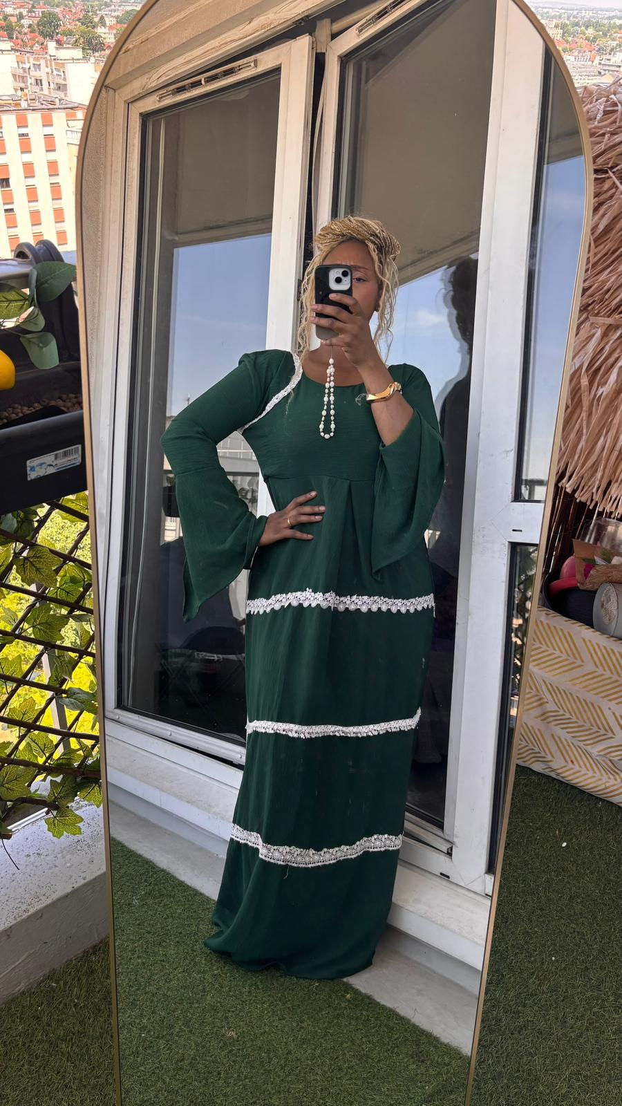 Miniature : Maison-Farafina Robe Binta Longue – Mousseline & Dentelle