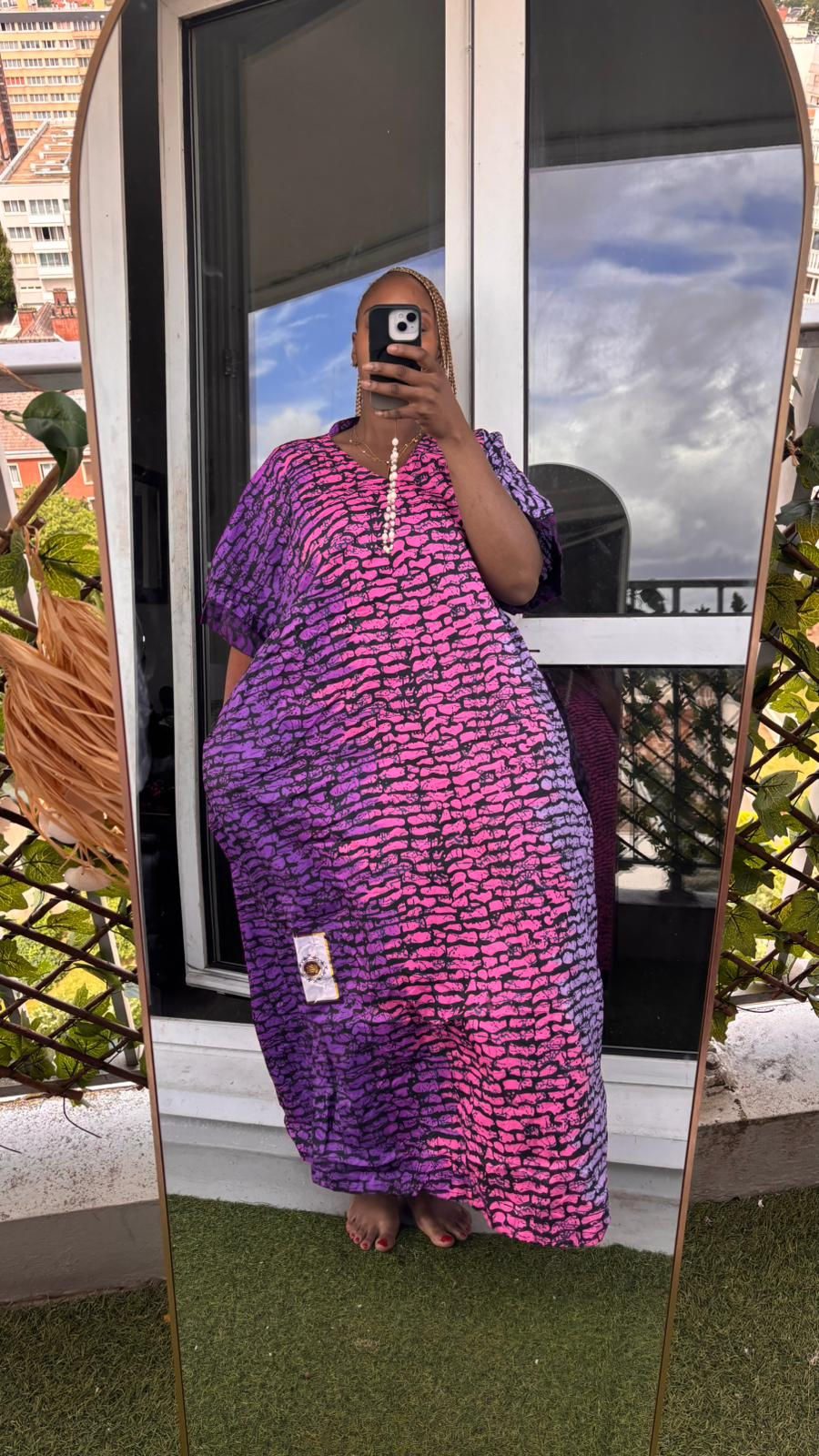 Miniature : Maison Farafina - Robe Boubou Kendra – Col V & Dos