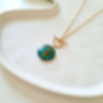 Handmade gold-plated Turquoise gemstone chain necklace