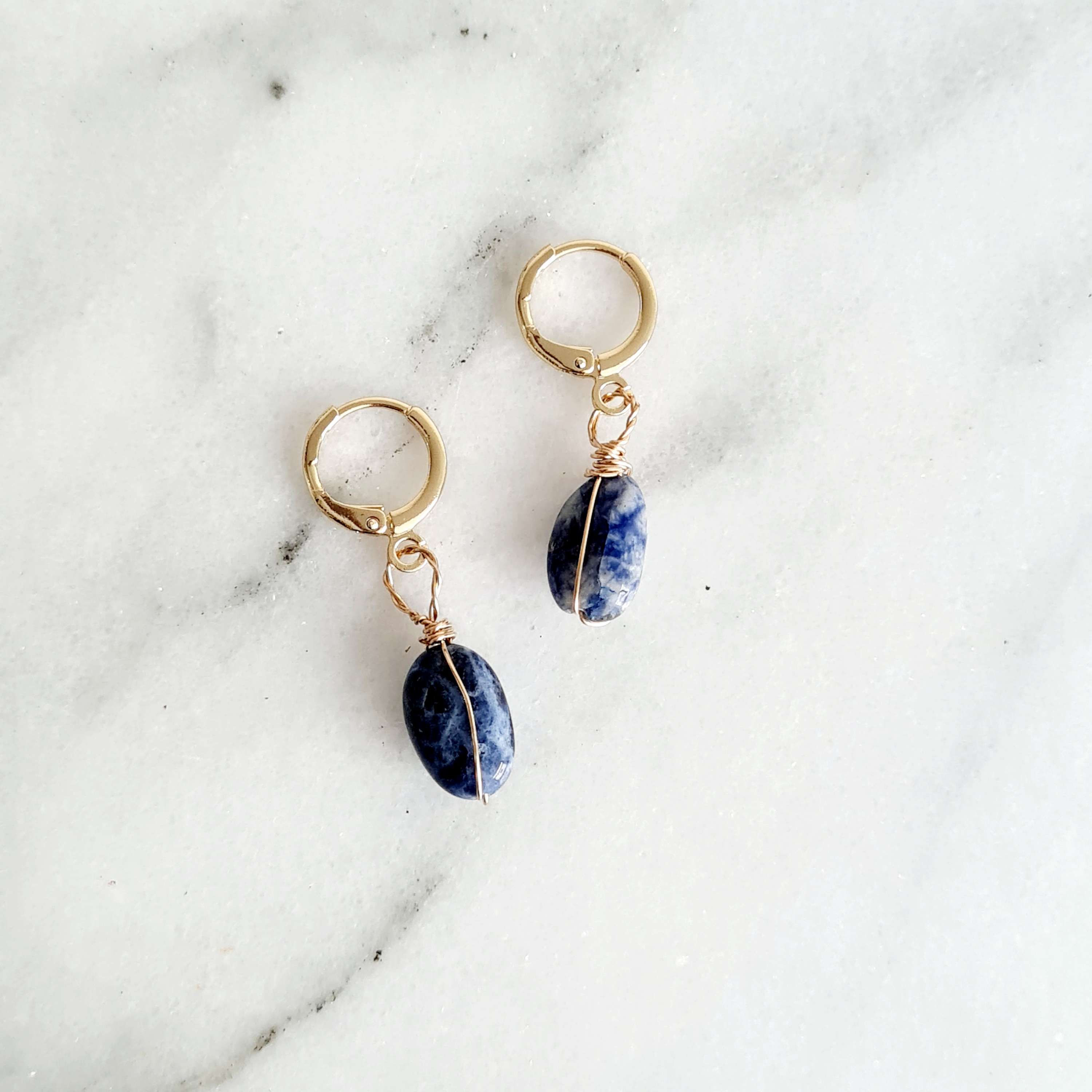 Gold-plated Lapis Lazuli Earrings