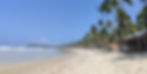 Palm trees line a pristine white sand beach, with a small wooden beach shack, on Praia da Cueira, Boipeba, Bahia
