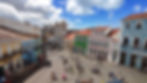 Colourful historic buildings and a church line the Largo Pelourinho in Salvador