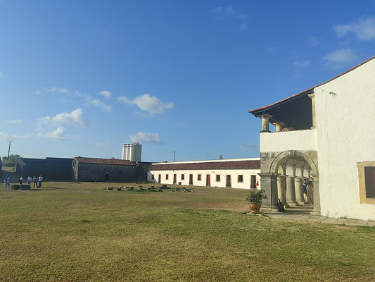 White buildings in a square layout inside the fort, Joao Pessoa