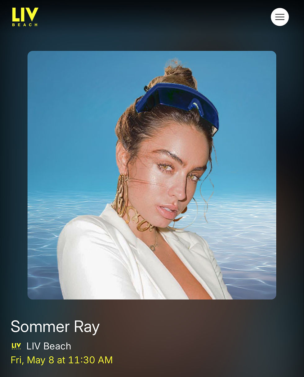 Sommer Ray Friday, May 8, 2026 LIV Las Vegas