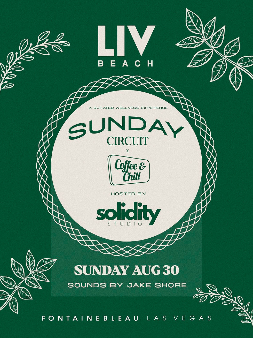 Sunday Circuit x Coffee & Chill – Jake Shore Sunday, Aug 30, 2026 LIV Las Vegas