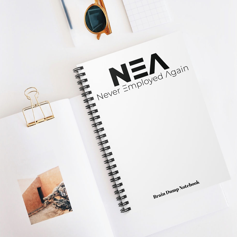 Thumbnail: Brain Dump Spiral Notebook – Never Employed Again Lined Journal for Hustlers