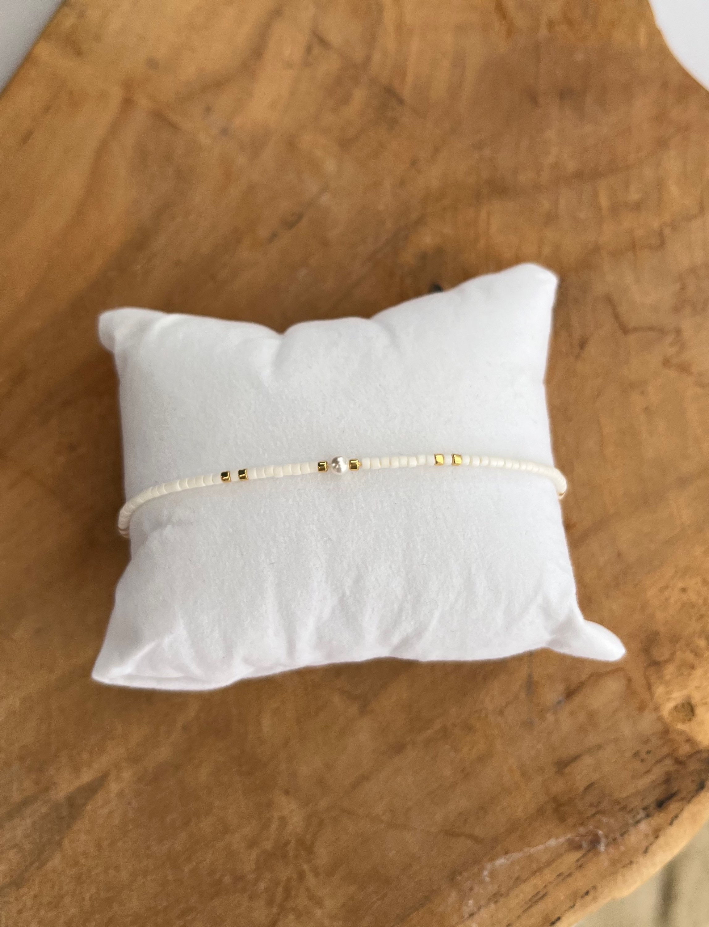 Bracelet Perlé Blanc