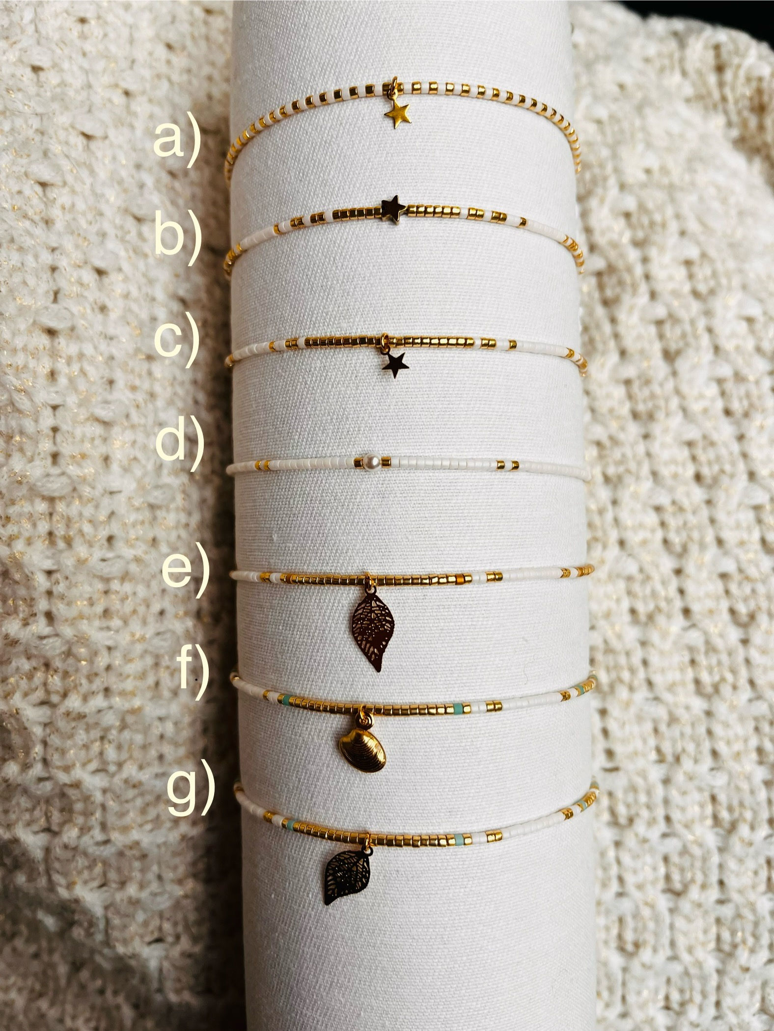 Bracelets de cheville Blanc