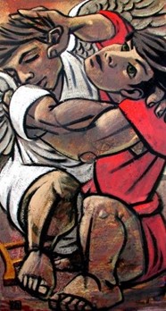Hans Feibusch (German, 1898-1998), Jacob Wrestling with the Angel, 2013