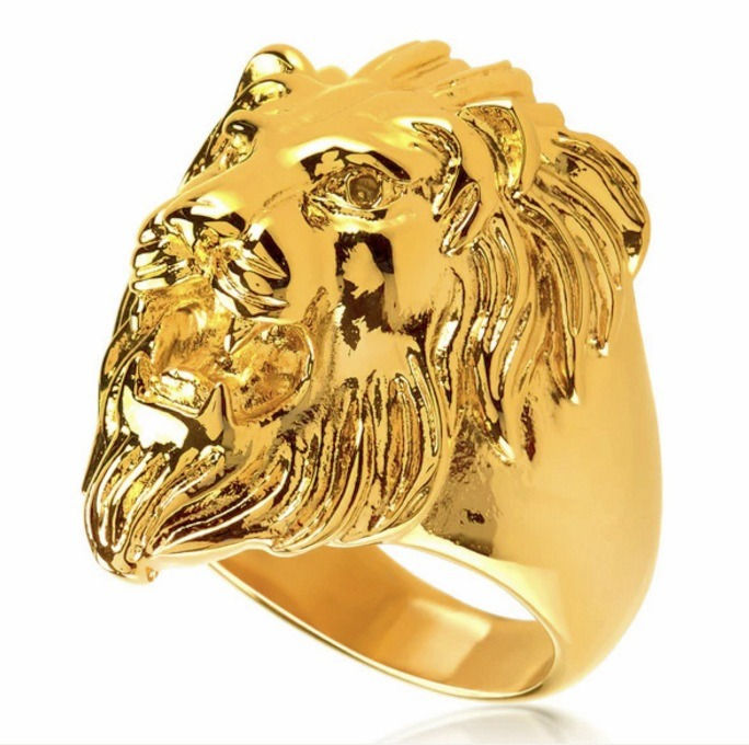 Thumbnail: HIGH POLISHED LION HEAD RING
