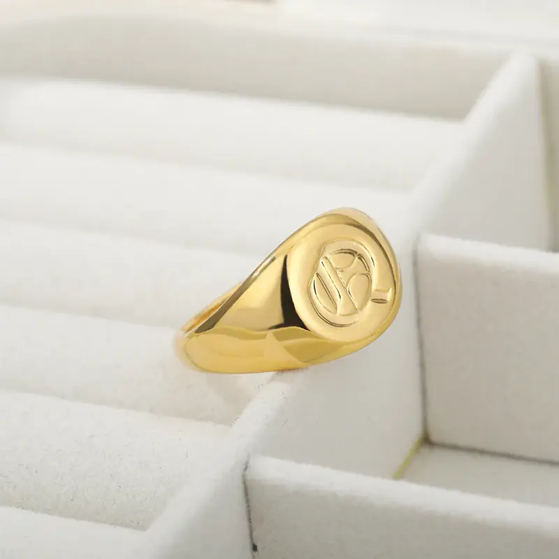 Thumbnail: [PERSONALIZED] CHIC ENGRAVING 26 LETTERS SIGNET RING