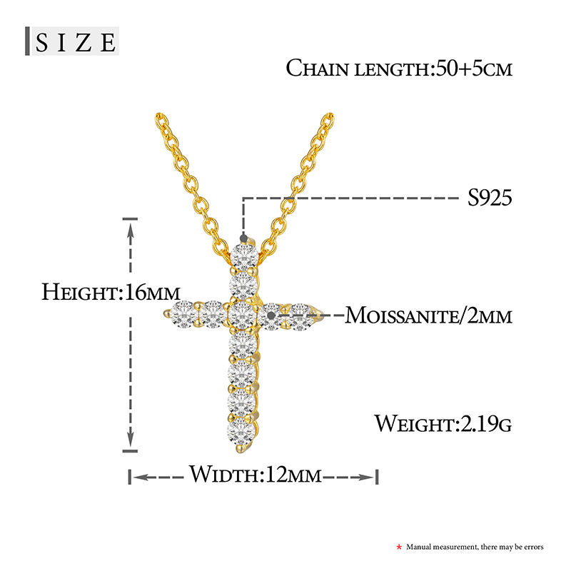 Thumbnail: [Moissanite] MINI CROSS CZ PENDANT