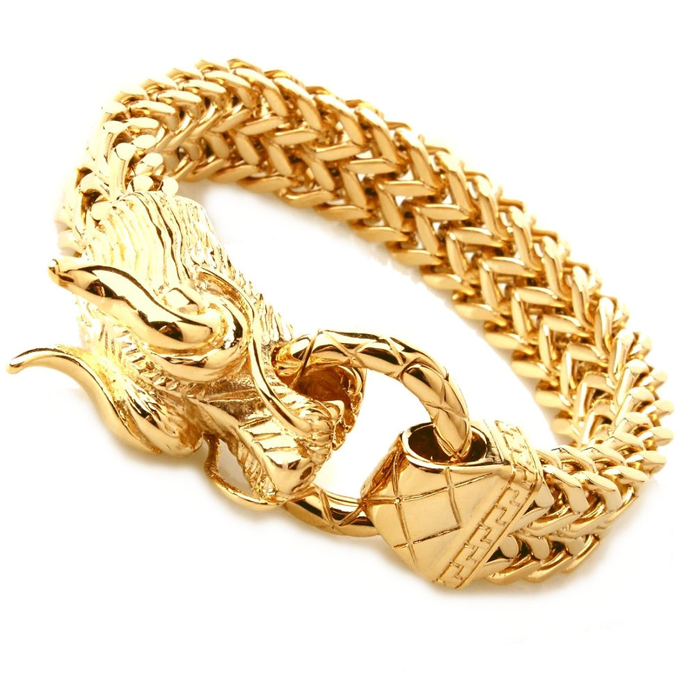 Thumbnail: ORIENTAL DRAGON DOUBLE-LAYER FRANCO LINK BRACELET